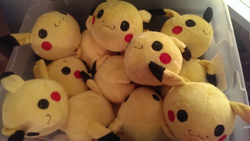 seamslegitcrafts:20 Pikachu balls for upcoming conventions. Official pics this weekend.
