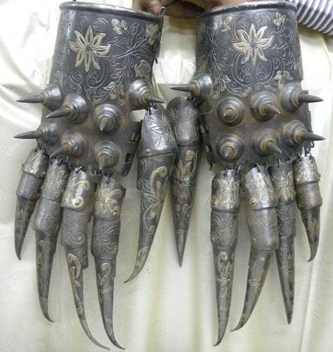 thedoppelganger:Bear Paw Armor Cuprum Arm Guard, Indo Persian Islamic Empire Dynasty