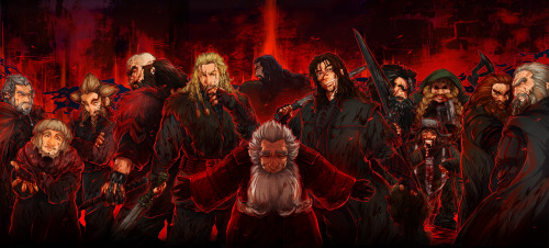 hakwsfire:  An UNEXPECTED Journey http://www.pixiv.net/member_illust.php?id=4612339 OMG Kili has Bilbo’s head XD 