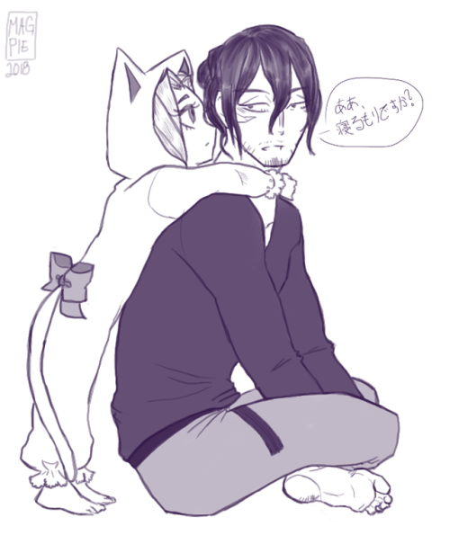 Aizawa is Eri’s go to for tuck in time.He totally bought her those cat onesie jammie jamsReference
