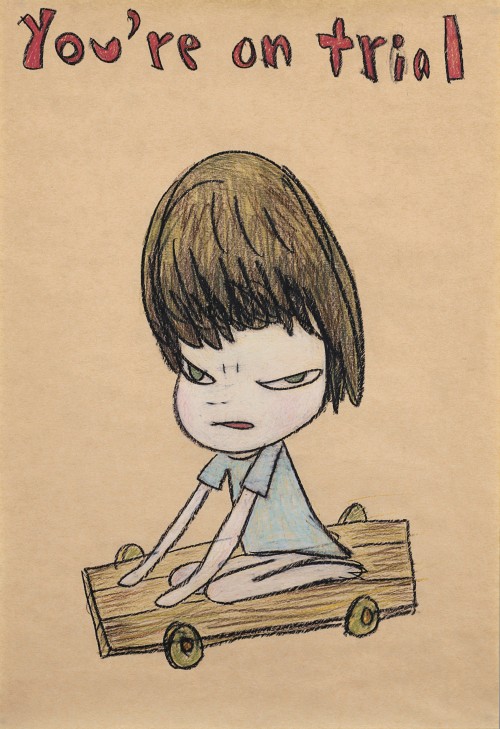 disease: YOU’RE ON TRIAL // 2006YOSHITOMO NARA 奈良 美智 [coloured pencil on paper | 15 3⁄4 