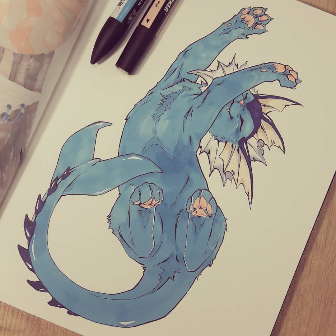 akreon:  #vaporeon #eevee #eeveelution #pokemon #pokemongo #copicmarkers #blue 