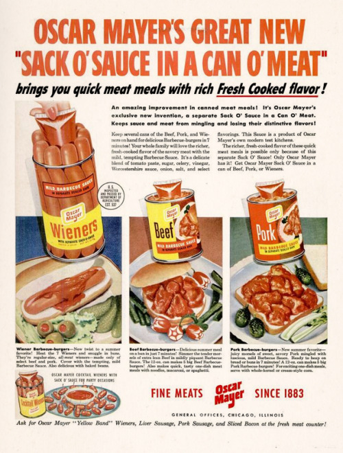 Oscar Mayer&rsquo;s &ldquo;Sack o&rsquo; Sauce in a Can o&rsquo; Meat,&rdquo; 1950