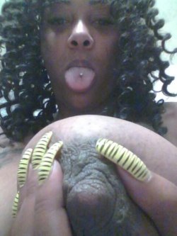 getmoneydollaz:  I am thirsty bbFollow getmoneydollaz  Damn that&rsquo;s a big ol black nipple