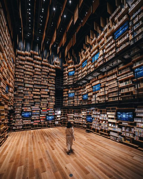 Bookshelf Theatre at Tokyo’s Kadokawa Culture Museum.
Designed by Kengo Kum.
Photo by RK.