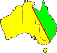 mapsontheweb:  The Barassi Line. The red line divides the regions where Australian