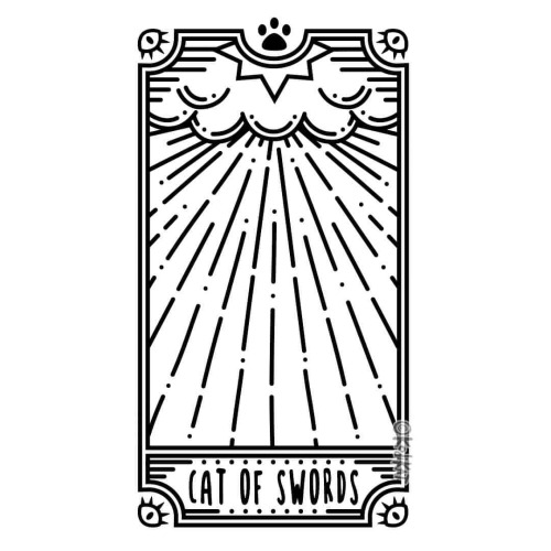 Here’s my backing card to my cat of swords pin. Gotta complete that tarot card look. This will