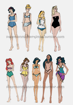 spookysage:  gamefuelpowered:  pokemonmasterkimba:  Today I entertained myself by sketching some Disney ladies in swimwear. :D I’m actually very happy with all of them.  Ohman I want Esmerelda’s sooo bad!And I love how Kida’s is just her wear from