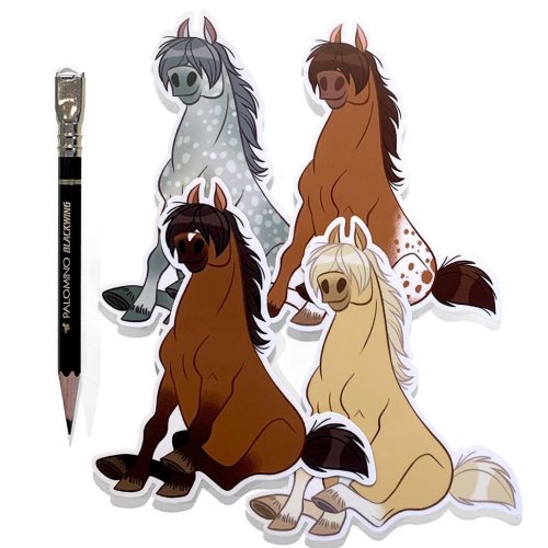 New stickers available this weekend! For those who share my love in horses, I will have 4 color/bree