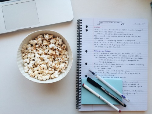 organisinglife: popcorn and pens, what more can I ask for?