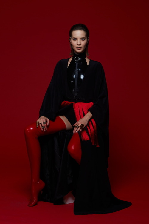 Photos by Kalia Genova Styling: Ludovica Amati Red latex stockings