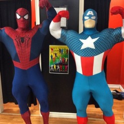 Johnny Doull as Spider-Man and Dana Baker as Captain America.