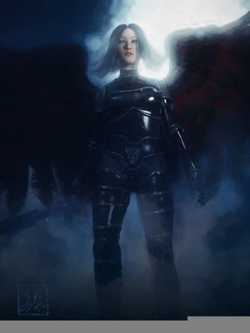 char-portraits:  Fallen Aasimar by Benni Amato