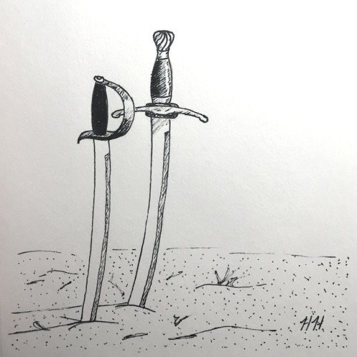 lifethe-universe-andeverything: Inktober Day 6: Sword (6/31) I know you know how to fight. I want to