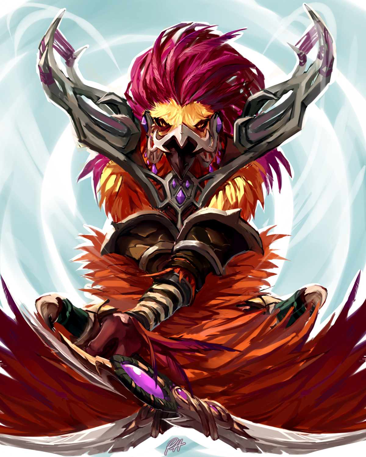 phoebecn:I’ve been wanting to draw Terokk, my favorite character of WoD so far