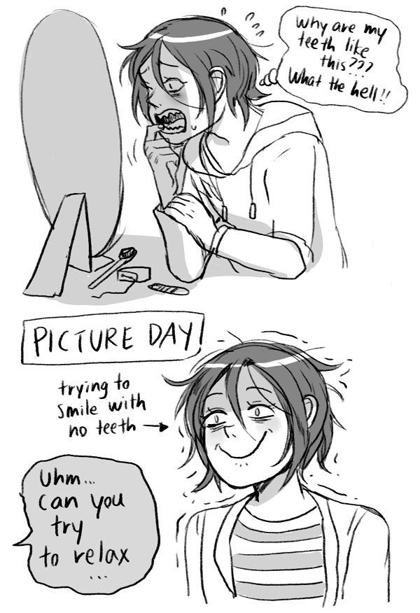 junjouprince:  what if rin was insecure about his sharp teeth when he was a little