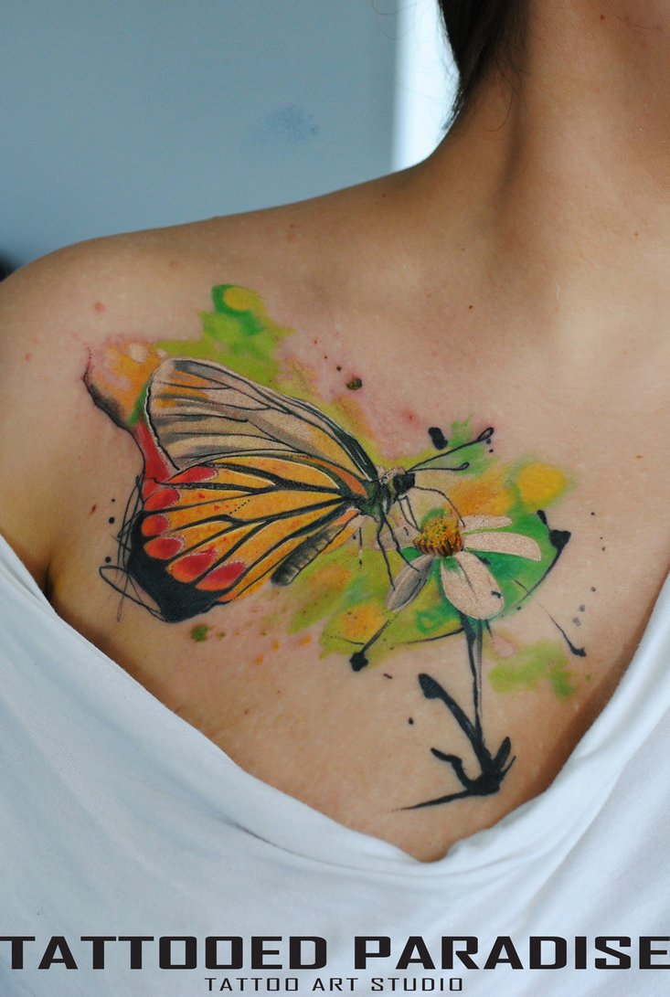 rubendomfer:  Watercolor tattoo by Aleksandra Katsan 