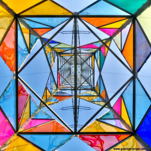 blantonmuseum:  Art Students Transform an Electrical Tower into a Stained Glass Lighthouse