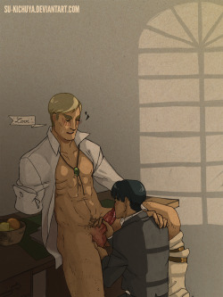 machina-su:Illustration for my friend’s lemon fic ! And yes it’s colored ! YES ! XD