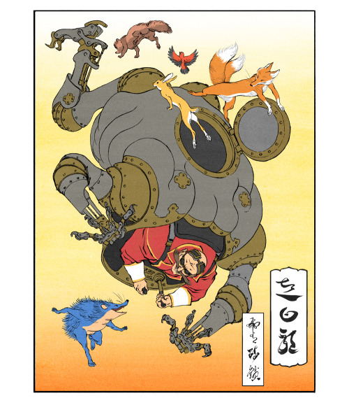 jedhenry:Sonic and Tails are finished! I love Robotnik’s mech. A giclee print is available on 