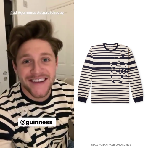 Niall on IG Stories | March 14, 2021J.W. Anderson Logo Striped T-Shirt ($260)