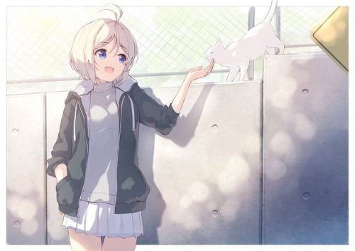 sola_no_crayon: &ldquo;冬コミ用のラフ。もうシロちゃん+パーカー+猫から抜け出せない #SiroArt t.co/kgK6bUoYi8&rdquo