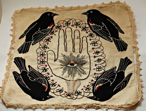 haretonearnshaw: art-craft: A Prayer for a Strong Heart vintage linen handkerchief, cotton embroider