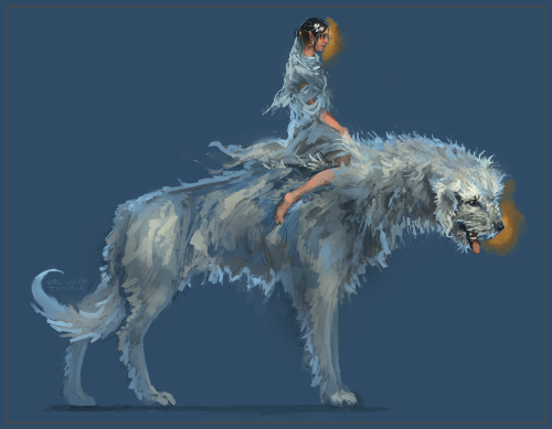 url-okay:silm doodlehuan the hound of valinor and luthien tinuviel, mononokeing it up