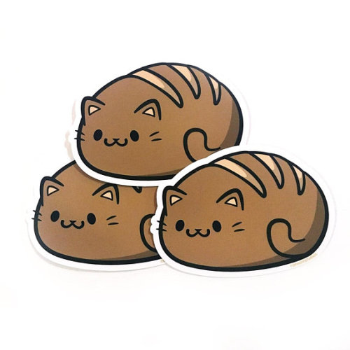 catmintstudios:Freshly baked cat loaves are here!Vinyl stickers available now