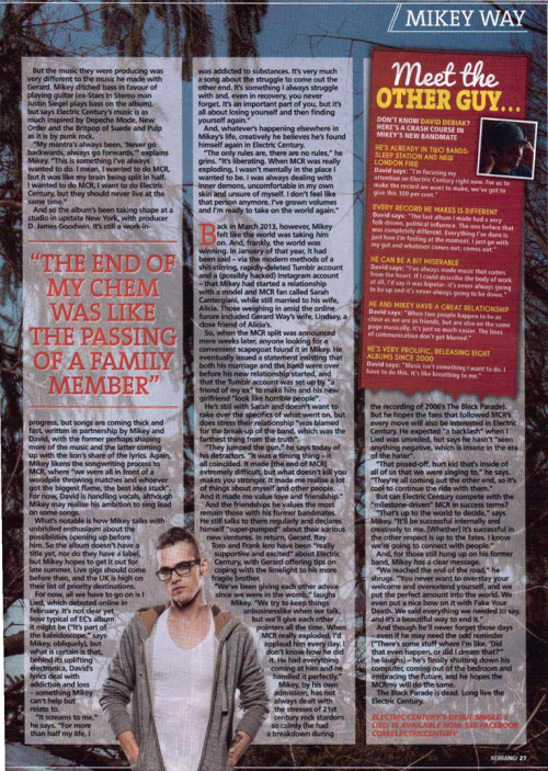 partypoisoned:the Kerrang Interview with Mikey Way issue 1510