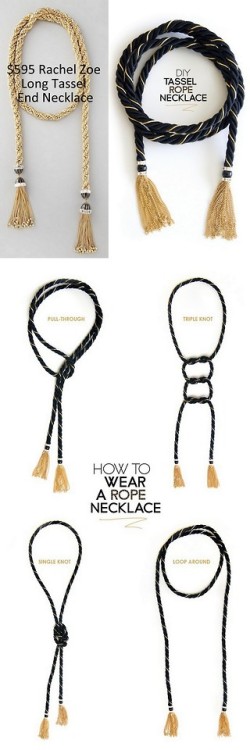 DIY Rachel Zoe Inspired Long Tassel End Necklace Tutorial from Sprinkles in Springs here Top Photo: 