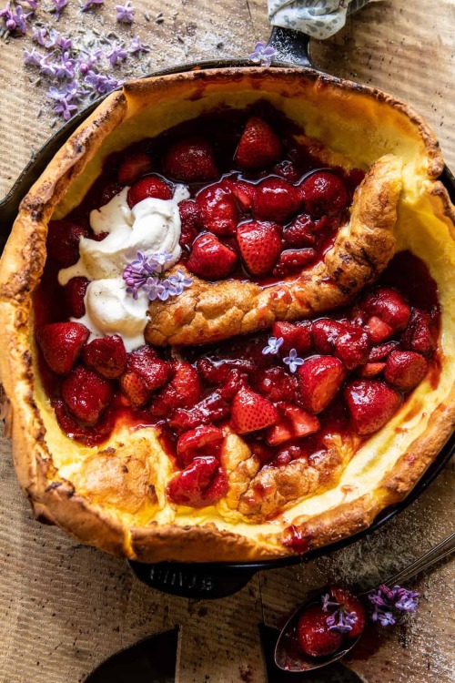 sweetoothgirl:    Hot Strawberry Jam Dutch Baby