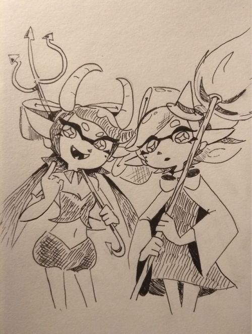 merronart:splatoween 2019 featuring the one and only squid sisters