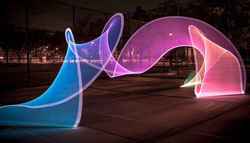 itscolossal:  Light Painting Evolved: Introducing the Pixelstick Designed by Duncan Frazier and Steve McGuigan of Brookyln-based BitBanger Labs, the Pixelstick is a fancy new gadget for creating long-exposure light paintings. The device reads digital