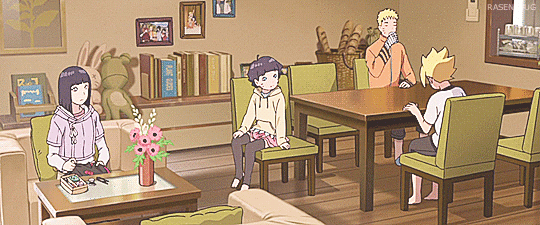annalovesfiction:  Hinata smiling at her kids and husband (ღ˘⌣˘ღ) Naruto