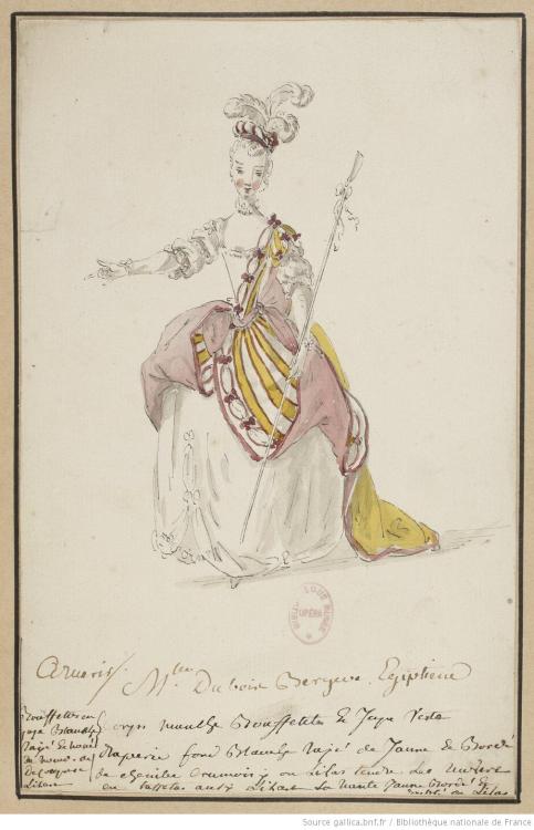 Costumes for the ballet “Arvéris, Festes Hymen and Love” by Louis Rene Boquet, 1762