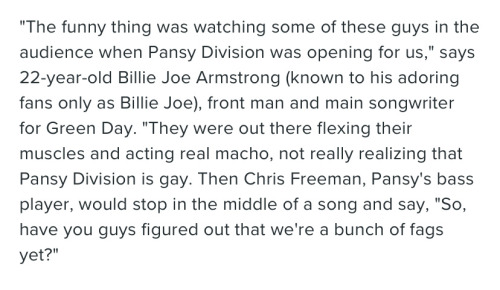 vaspider:somethingaboutsomethingelse:homo-sex-shoe-whale:homo-sex-shoe-whale:homo-sex-shoe-whale:homo-sex-shoe-whale:At any given moment, I am thinking about Green Day and Pansy DivisionFor the record, Pansy Division is a VERY openly gay punk band. Green