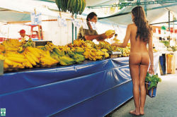 Madeinthenude:  Naktivated:  Farmers Market.  Nude Shopping In An Open Air Market