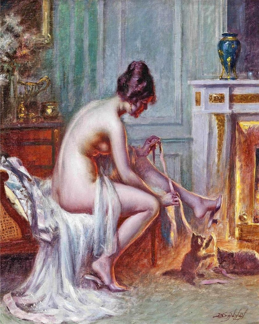 artbeautypaintings:  The young cats - Delphin Enjolras 