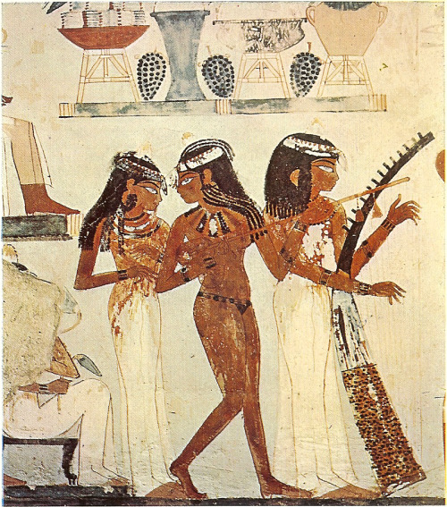 Ancient Egyptian murals from the tomb of Nakht, Thebes. Reign of Thutmose IV, 18th dynasty, 1422-141