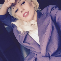 ladyxgaga:  @ladygaga: No filter just @sarahtannomakeup @fredericaspiras hair and Vivienne Westwood suit