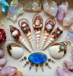 w33d-witch:  pastelcandycorn:   wordsnquotes:  culturenlifestyle:  Whimsical Cosmic Creations Fit For a Mermaid by Martina Gutfreund Canadian artist Martina Gutfreund’s obsession with creating art lead her design to evil into stunning mystical and cosmic