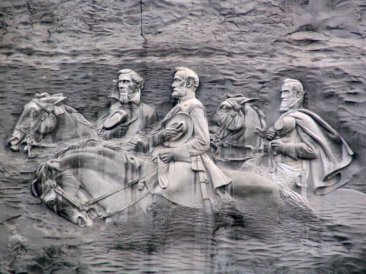 thecivilwarparlor:  Stone Mountain Near Atlanta, Depicting Confederate Heroes: Jefferson