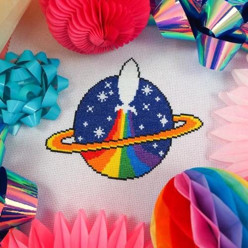 Rocket Planet Cross Stitch Pattern by Fairycakes on Etsy