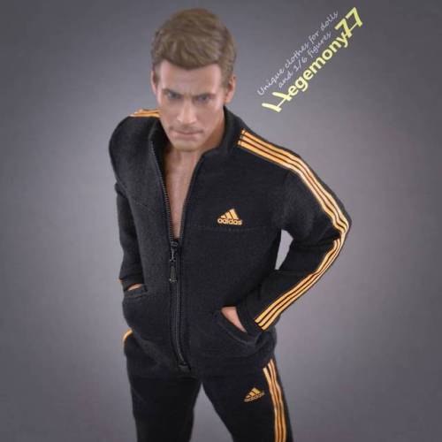 1/6 Scale Black Sportswear Track Suit for 12" Action Figure Toys 