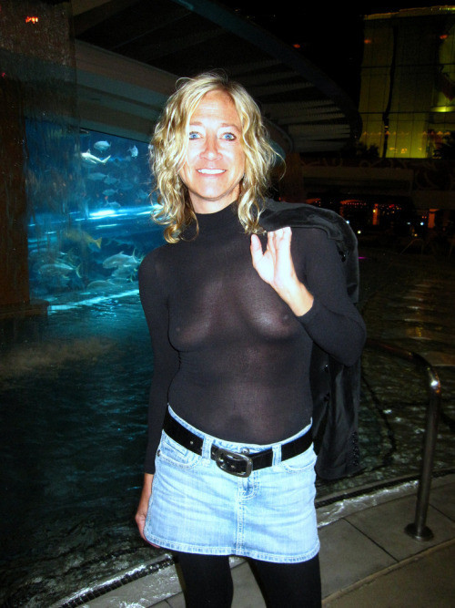 carelessinpublic:  In her transparent dress and showing her boobs