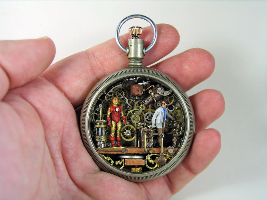 culturenlifestyle: Artist Creates Exquisite Steampunk Miniature Worlds in Jewelry