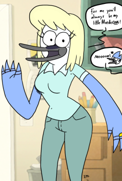 eyzmaster:  Regular Show - Mordecai’s mom  by theEyZmaster