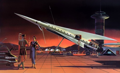 1950s retrofuturistic art by James R. Powers.The house of the future (second image)—I could live the