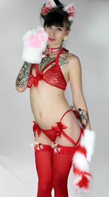Kittensplaypenshop:  Kathleen Wearing An Adorable Christmas Outfit, Showcasing The